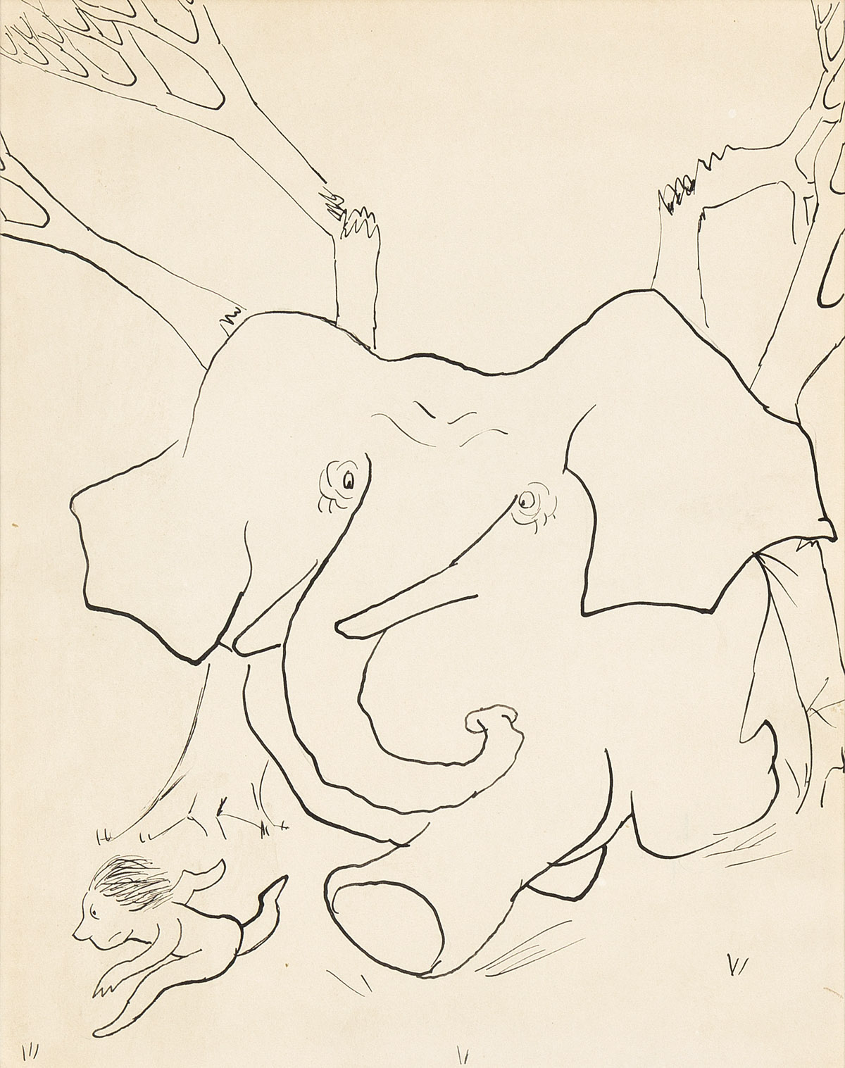 JAMES THURBER (1894-1961) The Elephant and the Hunter.